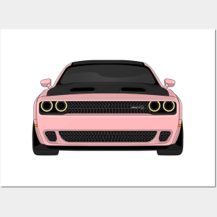 DODGE HELLCAT FRONT PINK Posters and Art